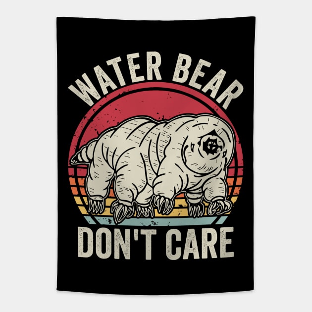 Water Bear Dont Care Funny Tardigrade Tapestry by Visual Vibes