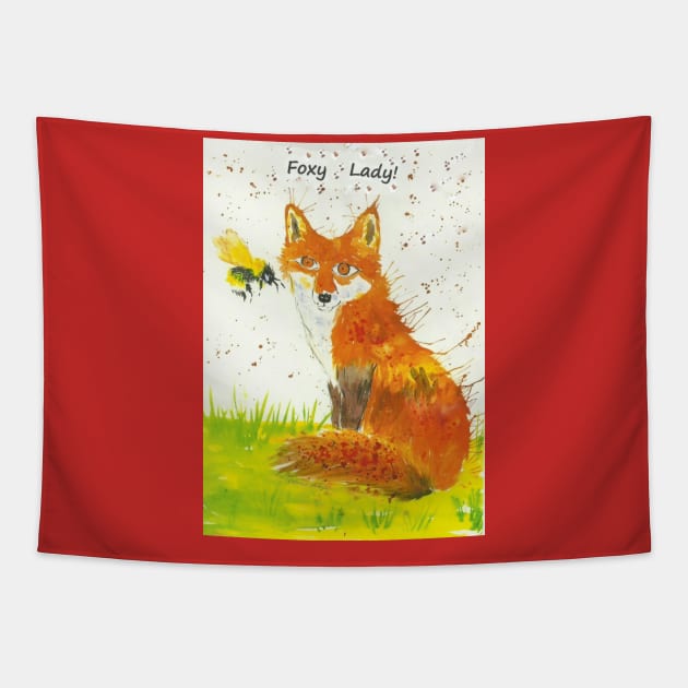 Fox, "Foxy Lady"! Tapestry by Casimirasquirkyart