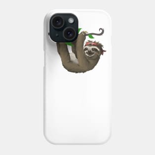 Hang in there. Funny cartoon sloth on a tree Phone Case