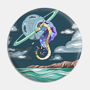 Space Seahorse Pin