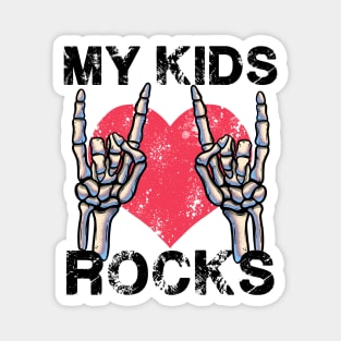 My Kids Rocks Let's Rock Mother Vintage Retro Father Concert Magnet