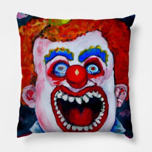 Horror Clown Expressionist Painting Pillow