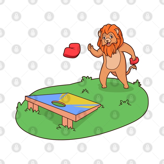 Lion playing cornhole by Modern Medieval Design