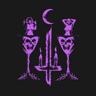 Satanic Goblet Pinups (purple version) T-Shirt