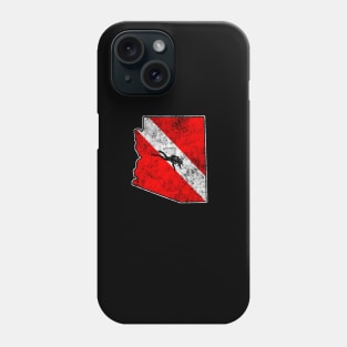 Arizona Dive Flag Scuba Diving State Map Dive Flag Distressed Phone Case