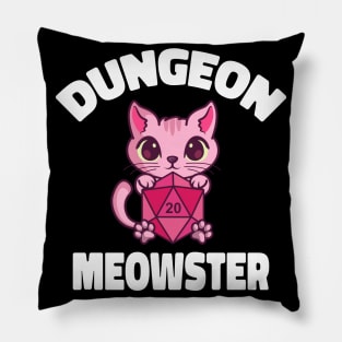 Dungeon Meowster Cat Tabletop Polyhedral Pillow