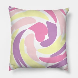 Twirl of Pastel Coloured Hearts Pillow