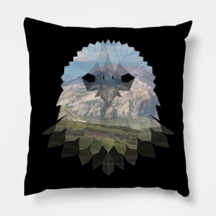 Eagle Low Poly Double Exposure Art Pillow