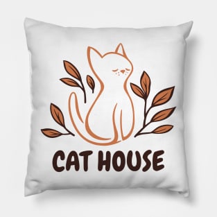 cat tama cute black cat love Pillow