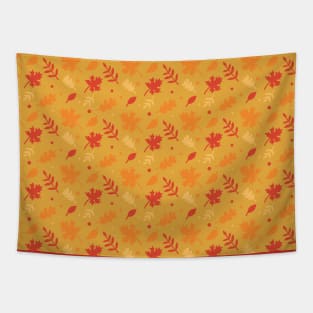 Fall Leaves Silhouette Tapestry