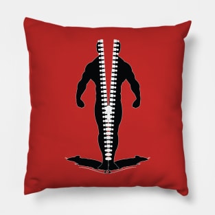 Body builder devided silhouette with mouse shadow Pillow