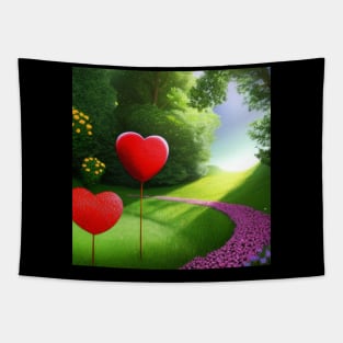 Valentine Wall Art - Two different hearts in the same place - Unique Valentine Fantasy Planet Landsape - Photo print, canvas, artboard print, Canvas Print and T shirt Tapestry