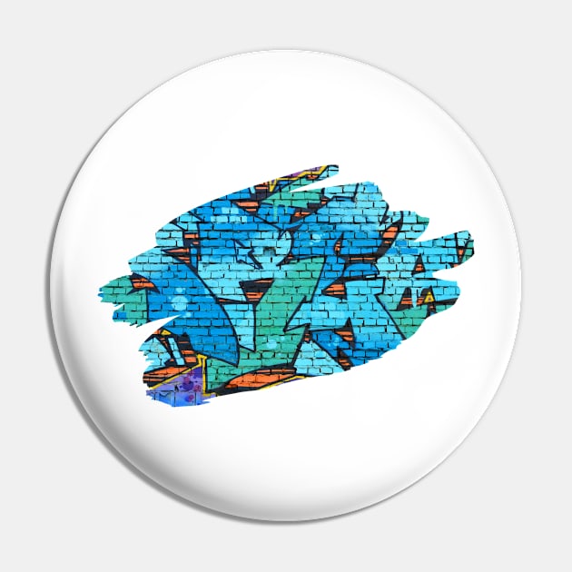 Graffiti Splash Art Print Blue Pin by Auto-Prints