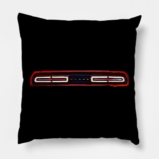 Glowing Beast: Dodge Challenger Rear Lights Posterize Car Design for Teen Enthusiasts Pillow