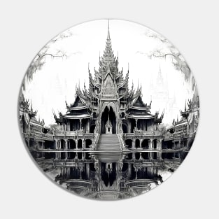 Thailand: Sanctuary of Truth, Pattaya, Thailand on a Dark Background Pin