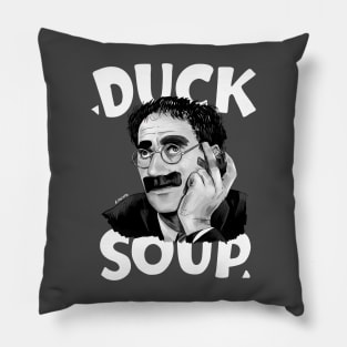 Groucho Marx - Duck Soup Illustration with Title Pillow