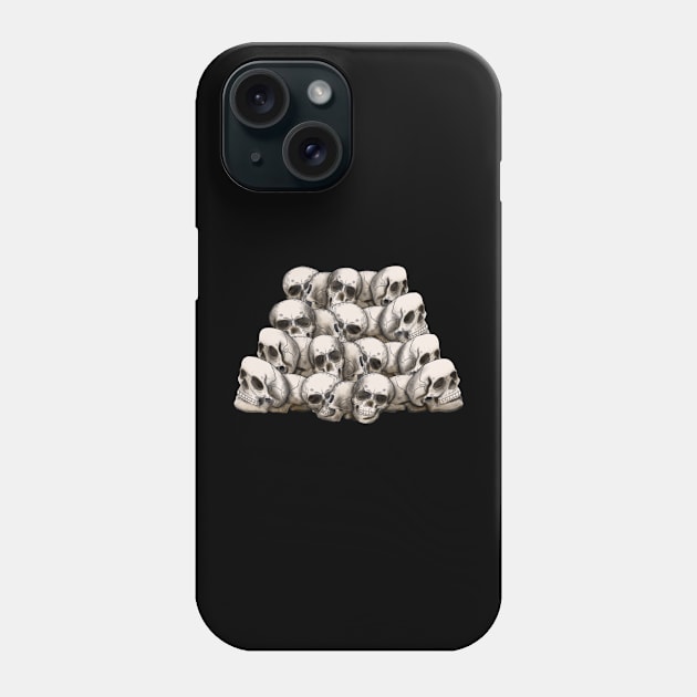 The skull head drawing png image Phone Case by Sabai Art