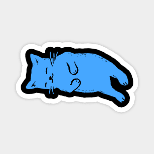 Blue Cat Sleeping Magnet