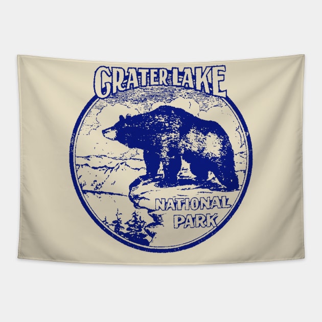 Crater Lake National Park Vintage Tapestry by Hilda74