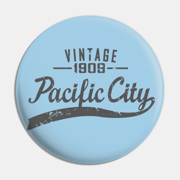 Pacific City Retro (Dark) Pin by KDStudio