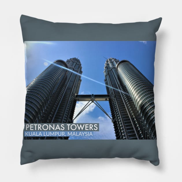 Petronas towers, Kuala Lumpur, Malaysia Pillow by Kuro