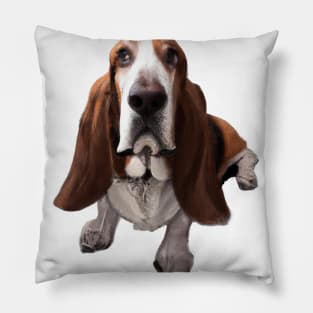 Cute Basset Hound Drawing Pillow