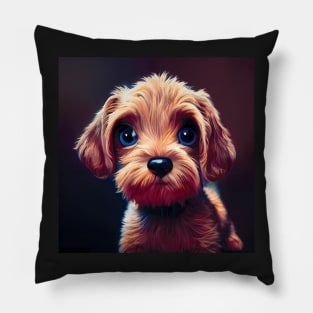 Cute Puppy Dog, Yorkshire Terrier Art Pillow