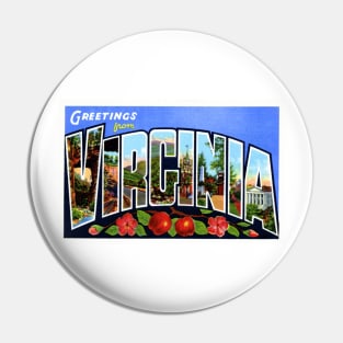 Greetings from Virginia - Vintage Large Letter Postcard Pin