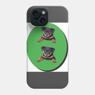 puppies on the green background Phone Case