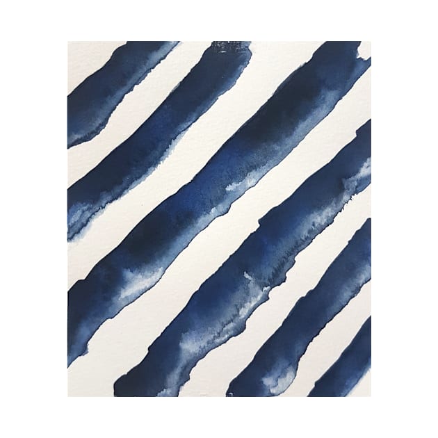 Blue Watercolour stripes by Bergtanne