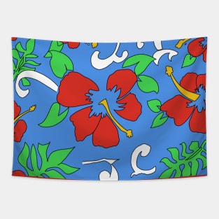 Soft Tropical Red Hibiscus Tapestry