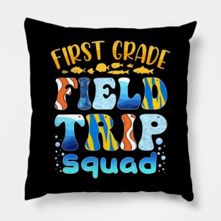 Aquarium Field Trip Squad First Grade Teacher Kids Pillow