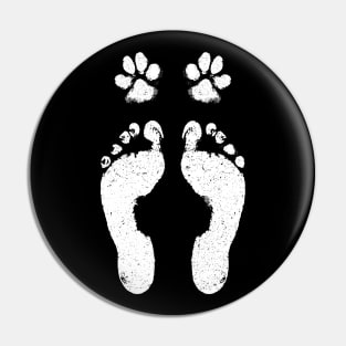 Cute Dog Lover Gift - Paw and Foot Prints Pin