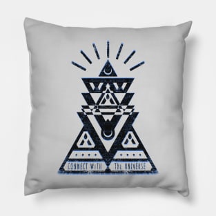 Connect With The Universe - Geometry and Typography Pillow