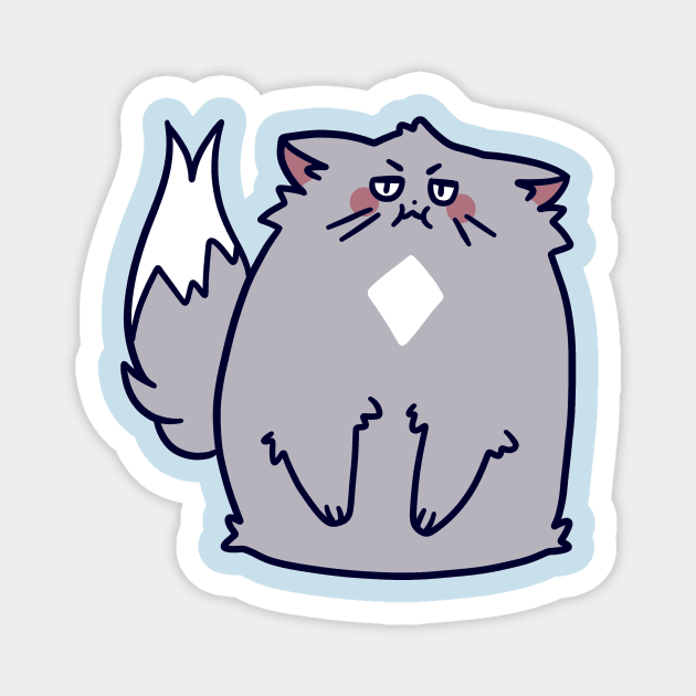 Cute Fat Fluffy Cat Magnet by saradaboru