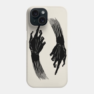 Dramabite Vintage Retro Pointing Hands Witch Halloween Black Ink Fingers Zombie Pattern Phone Case