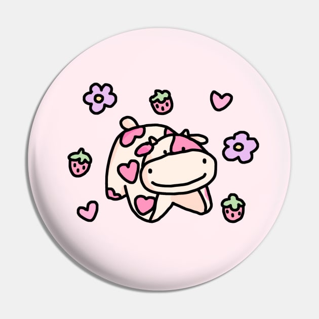 Strawberry Cow Pin by maiadrawss