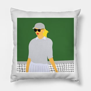 Illustration of a blonde tennis player Pillow