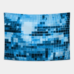 Blue Mirrored Disco Ball Pattern Tapestry