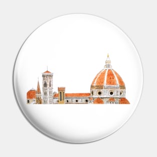 Italy Florence Cathedral Duomo watercolor painting Pin