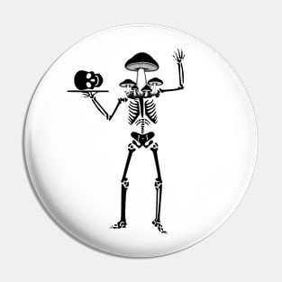 Mushroom Skeleton Skull Trippy Pin