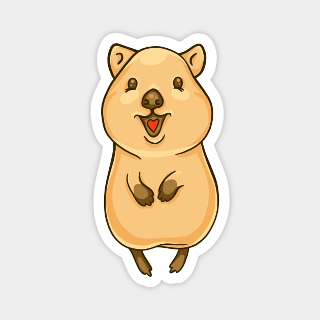 Quokka smiling Magnet by manydoodles