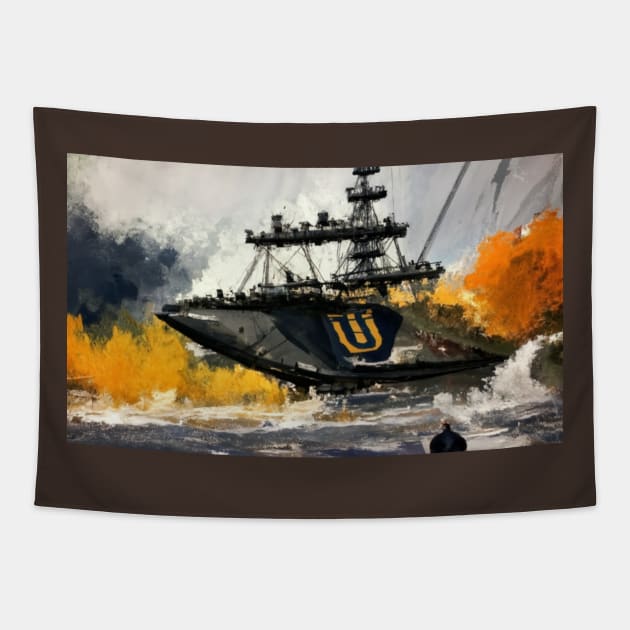 Navy Ship Tapestry by U.S. Navy History Podcast