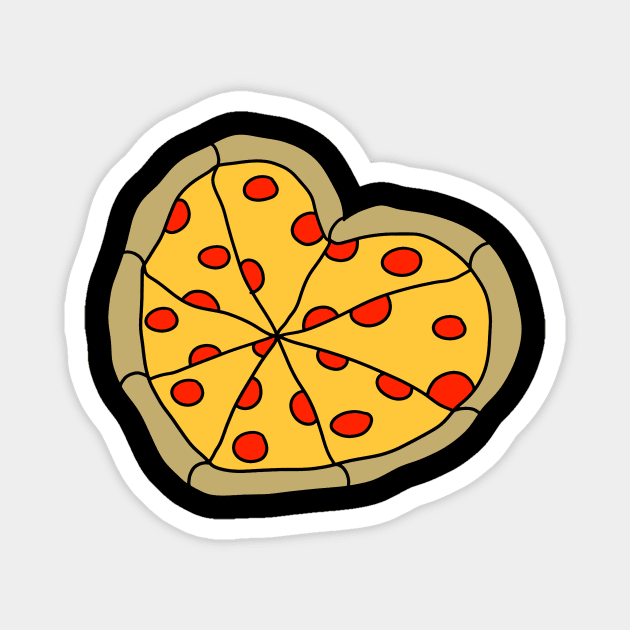 Heart Shaped Pizza Pie Magnet by saradaboru