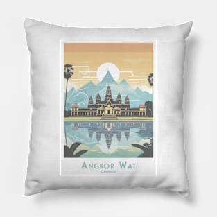 Cambodia - Angkor Wat Temple Sunrise Pillow