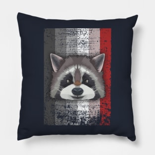 Rabies Pride Flag With Raccoon Pillow