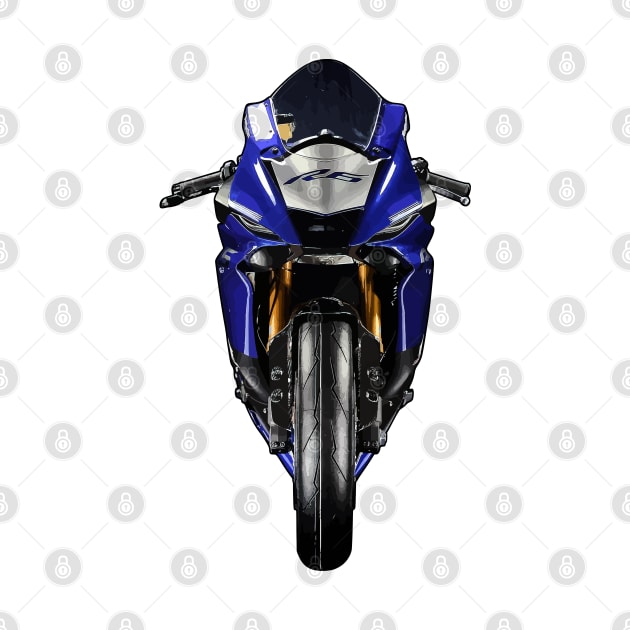 YZF R6 Bike Front View Illustration by KAM Std