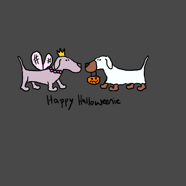 Happy Halloweenie Halloween Dachshunds by MoPaws