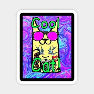 hipster rocker cool cat 7 Magnet