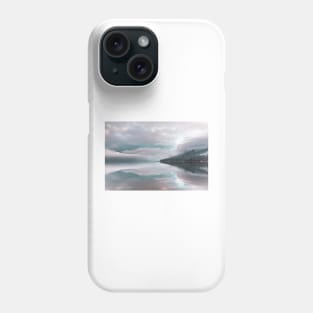 Mist and Mountain Lake Reflections in Winter Phone Case